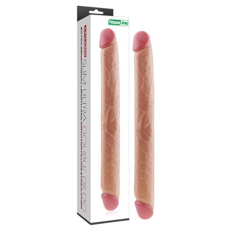 King Sized Slim Ultra Double Dildo - 17'' Flesh