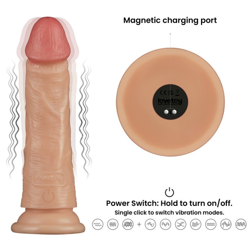 Power Basics 7'' Vibrating Dong - Flesh Power Basics 7'' Vibrating Dong - Flesh