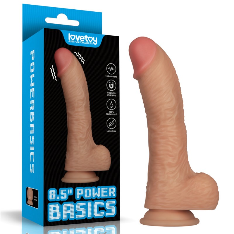 Power Basics 8.5'' Vibrating Dong - Flesh