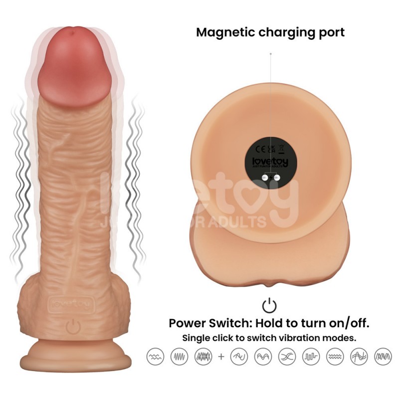 Power Basics 8.5'' Vibrating Dong - Flesh Power Basics 8.5'' Vibrating Dong - Flesh