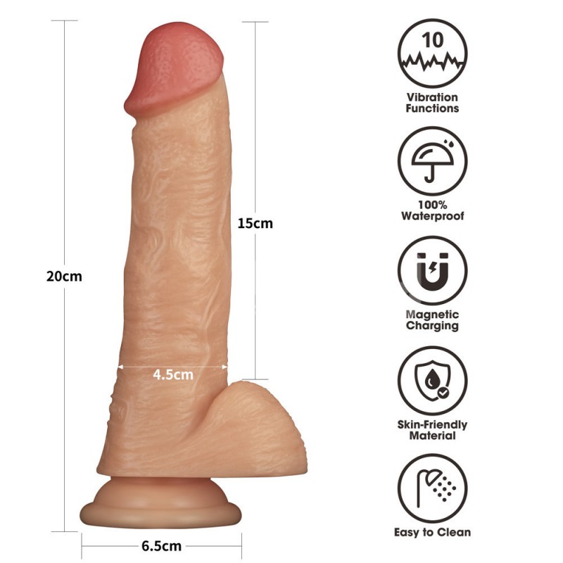 Power Basics 8'' Vibrating Dong - Flesh Power Basics 8'' Vibrating Dong - Flesh