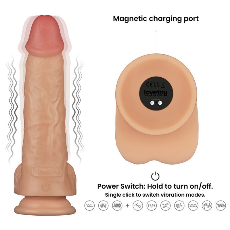 Power Basics 9'' Vibrating Dong - Flesh Power Basics 9'' Vibrating Dong - Flesh
