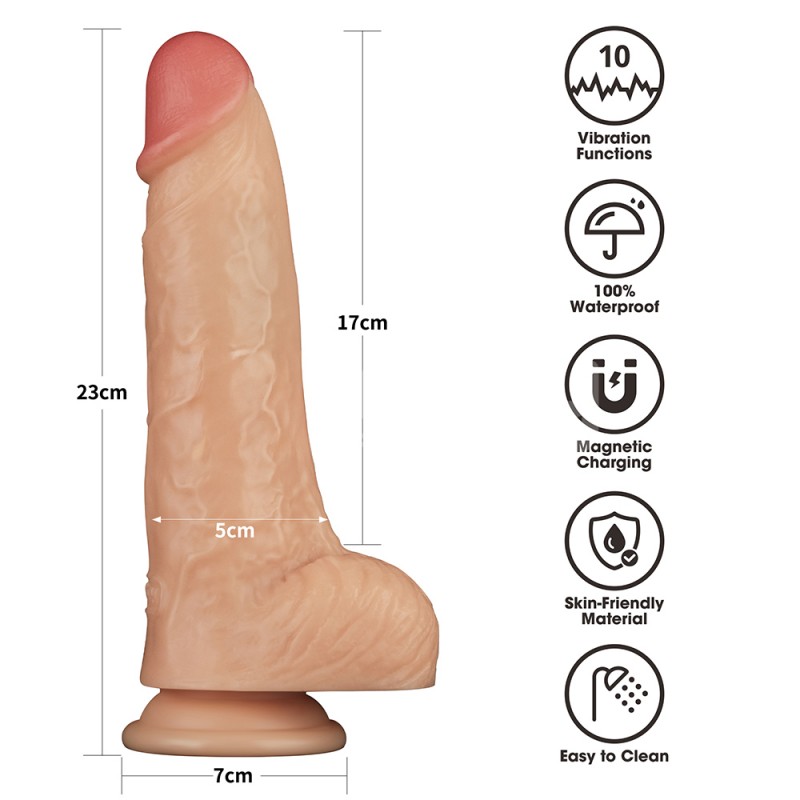 Power Basics 9'' Vibrating Dong - Flesh Power Basics 9'' Vibrating Dong - Flesh
