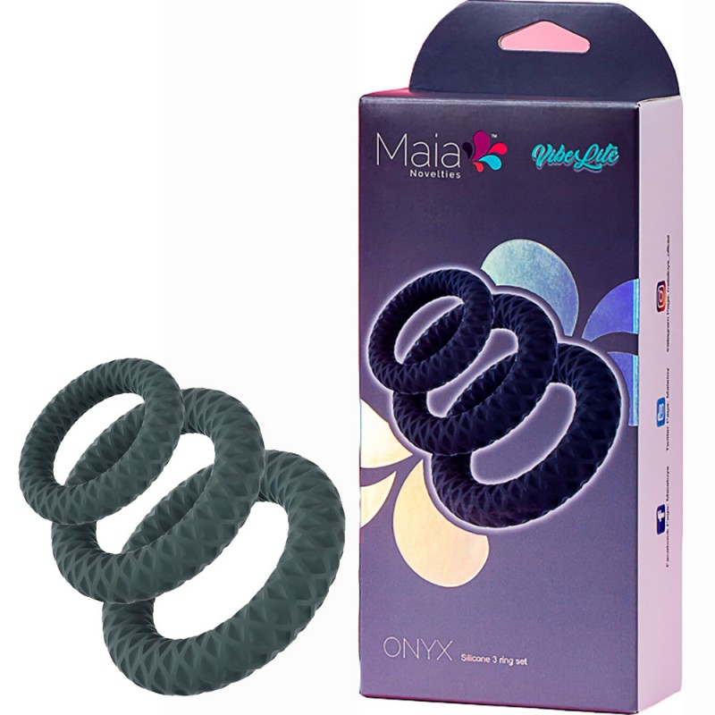 Maia Onyx Cock Ring Set