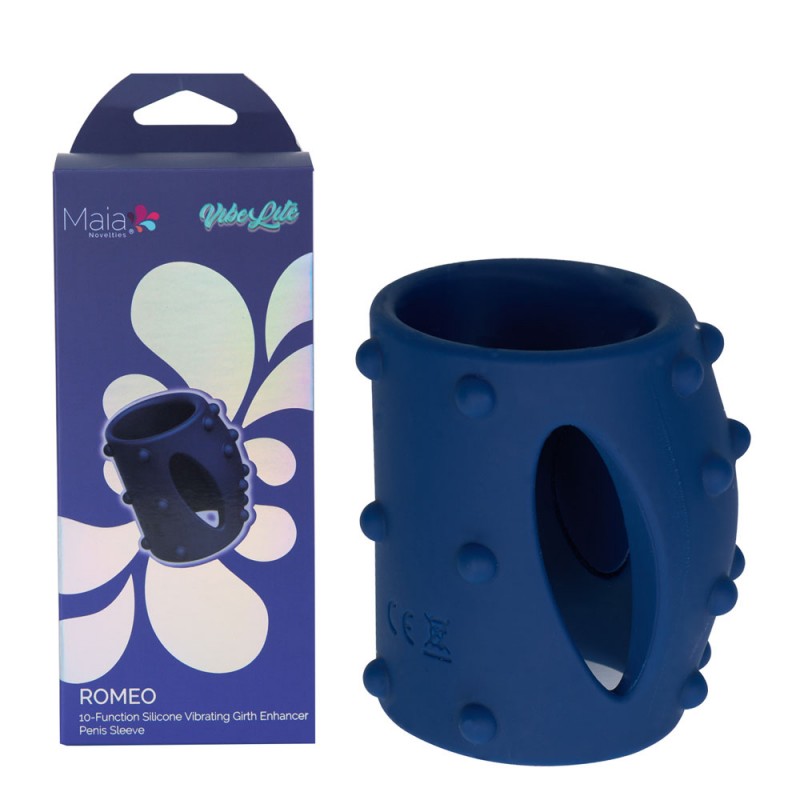 Maia Romeo Vibrating Penis Sleeve - Blue