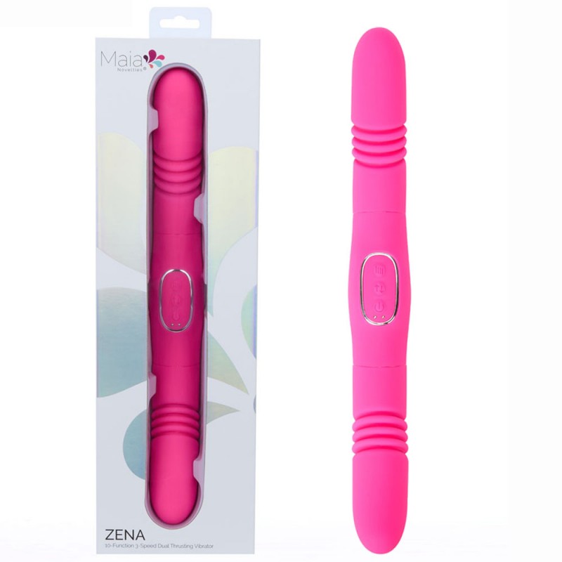 Maia Zena Double Thrusting Vibrator - Pink