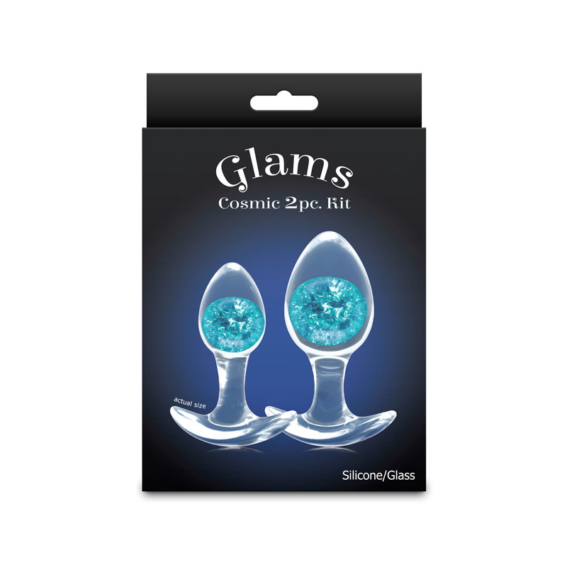 Glams Cosmic 2pc Kit Butt Plugs - Blue Glams Cosmic 2pc Kit Butt Plugs - Blue