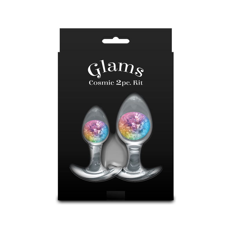 Glams Cosmic 2pc Kit Butt Plugs - Rainbow Glams Cosmic 2pc Kit Butt Plugs - Rainbow
