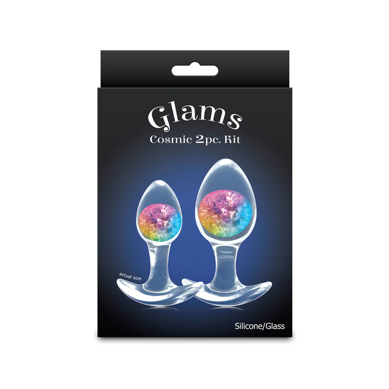 Glams Cosmic 2pc Kit Butt Plugs - Rainbow Glams Cosmic 2pc Kit Butt Plugs - Rainbow