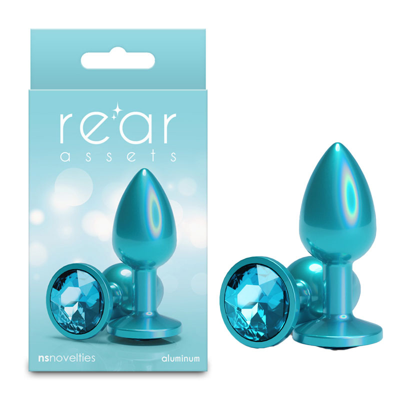 Rear Assets Iridescent Teal Butt Plug - Small