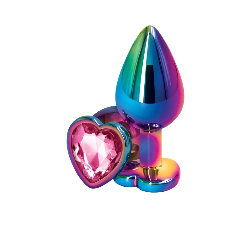Rear Assets Multicoloured Butt Plug - Medium (Heart Pink Gem)