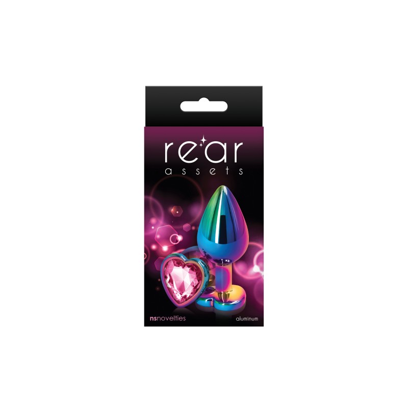 Rear Assets Multicoloured Butt Plug - Medium (Heart Pink Gem)