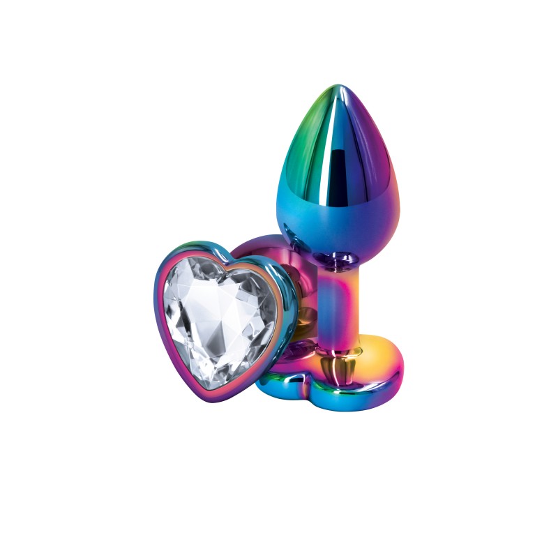 Rear Assets Multicoloured Butt Plug - Small (Heart Clear Gem)