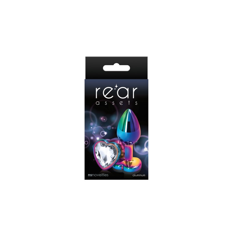 Rear Assets Multicoloured Butt Plug - Small (Heart Clear Gem)