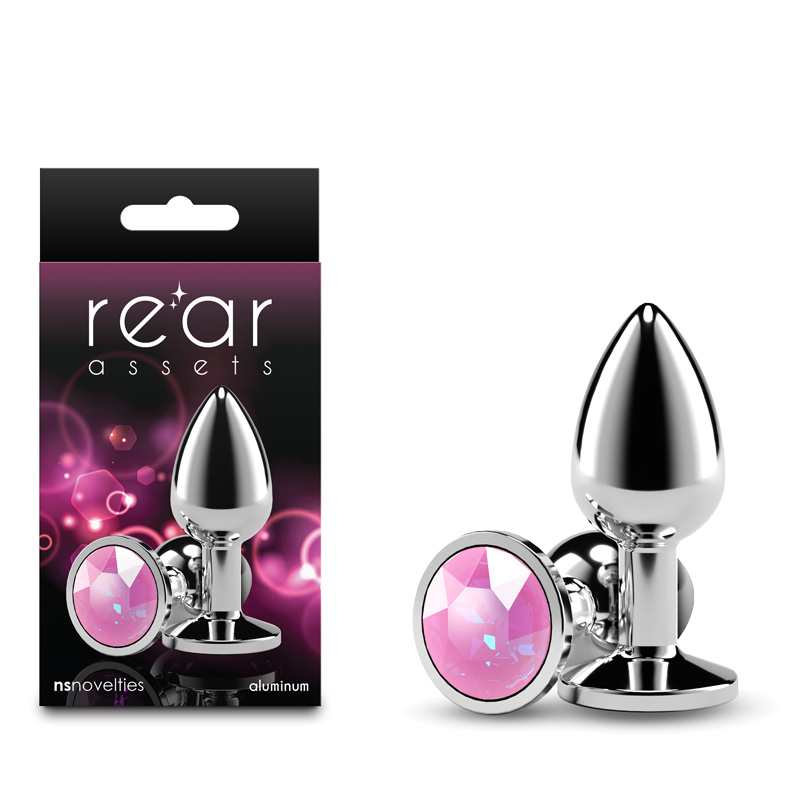 Rear Assets Silver Butt Plug Small - Pink Gem