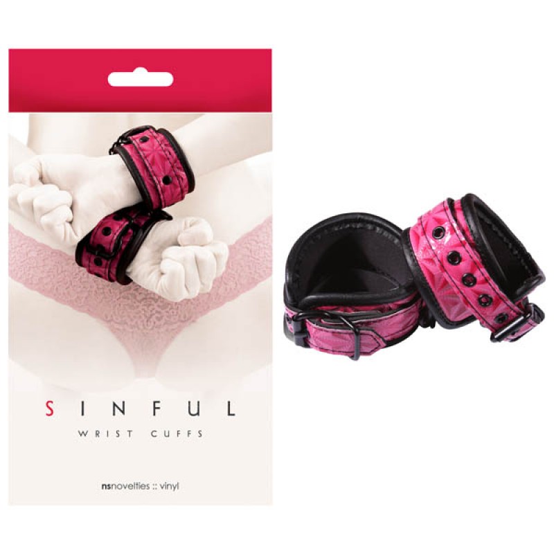 Sinful Wrist Cuffs - Pink