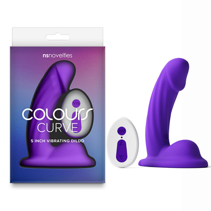 Colours Curve Vibrating 5'' Dildo - Purple