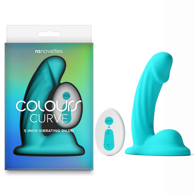 Colours Curve Vibrating 5'' Dildo - Teal