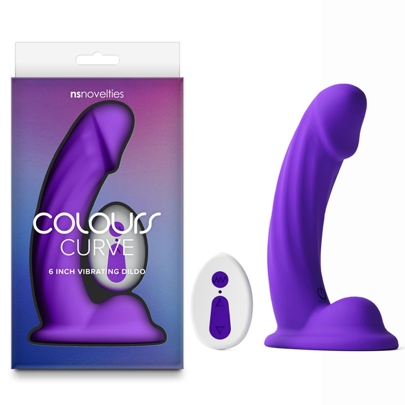 Colours Curve Vibrating 6'' Dildo - Purple