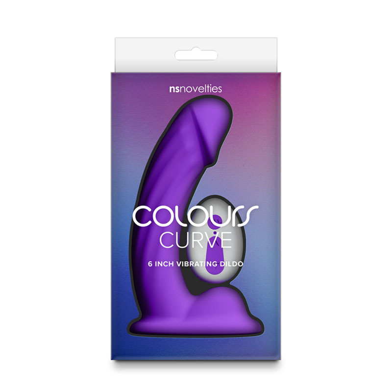 Colours Curve Vibrating 6'' Dildo - Purple Colours Curve Vibrating 6'' Dildo - Purple