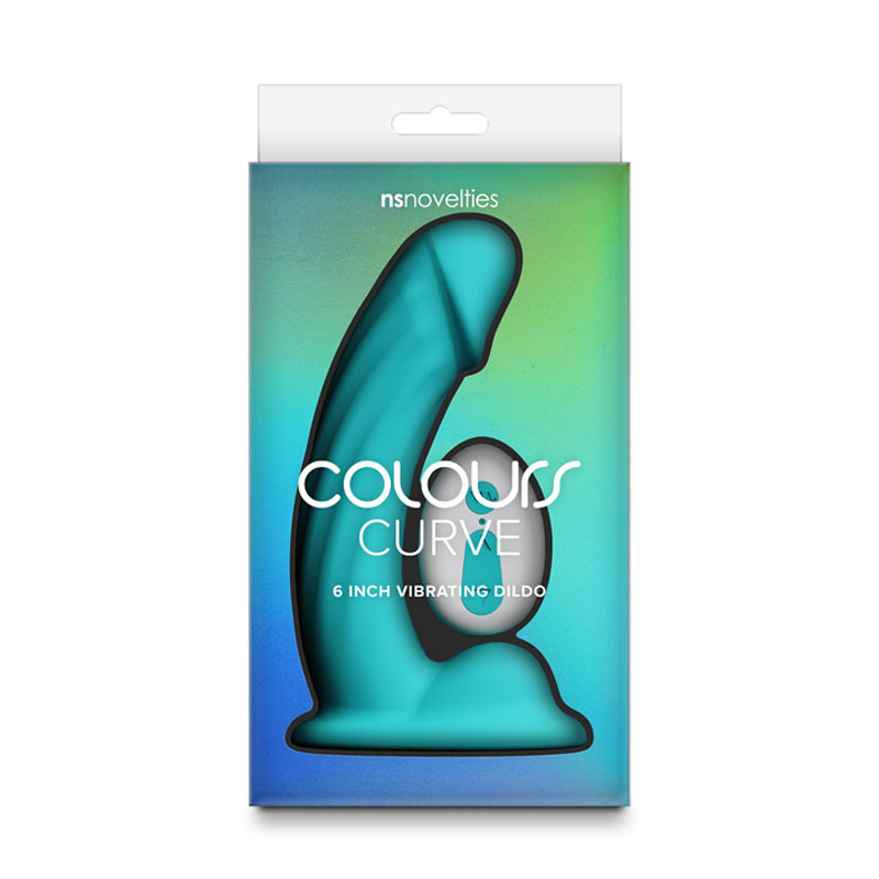 Colours Curve Vibrating 6'' Dildo - Teal Colours Curve Vibrating 6'' Dildo - Teal