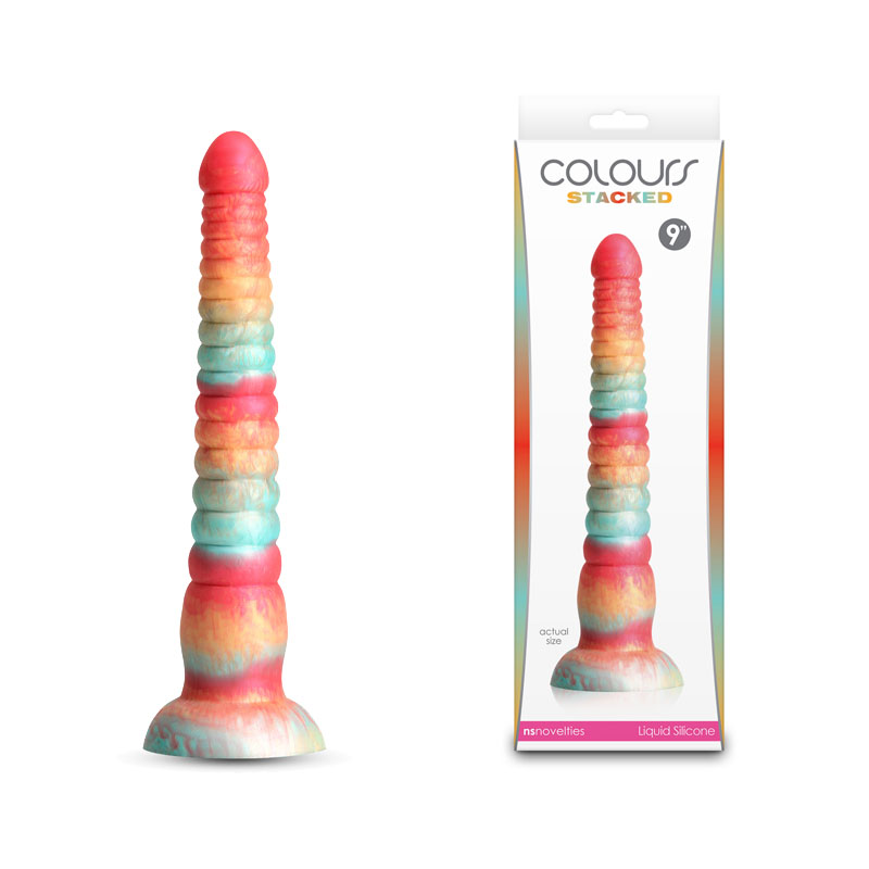 Colours Stacked Fantasy Dildo 9'' Dildo - Red/Gold