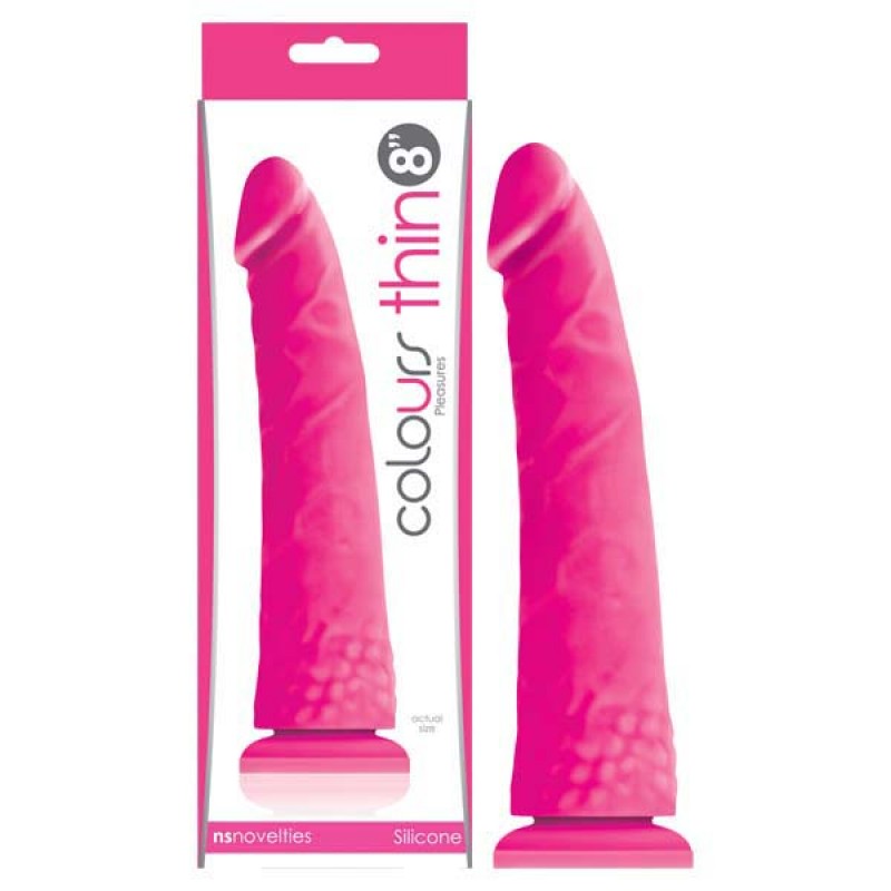 Colours Pleasures Thin 8'' Dildo - Pink