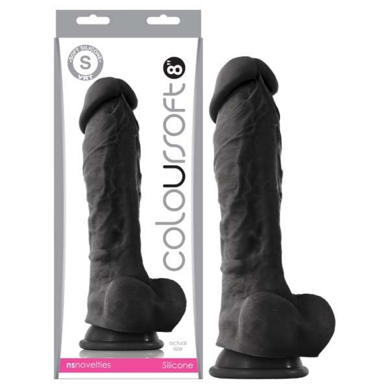 ColourSoft 8-inch Soft Dildo - Black