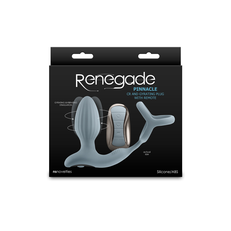 Renegade Pinnacle Butt Plug with Cock Ring - Grey