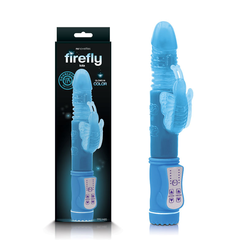 Firefly Lola Thrusting Rabbit Vibrator - Blue