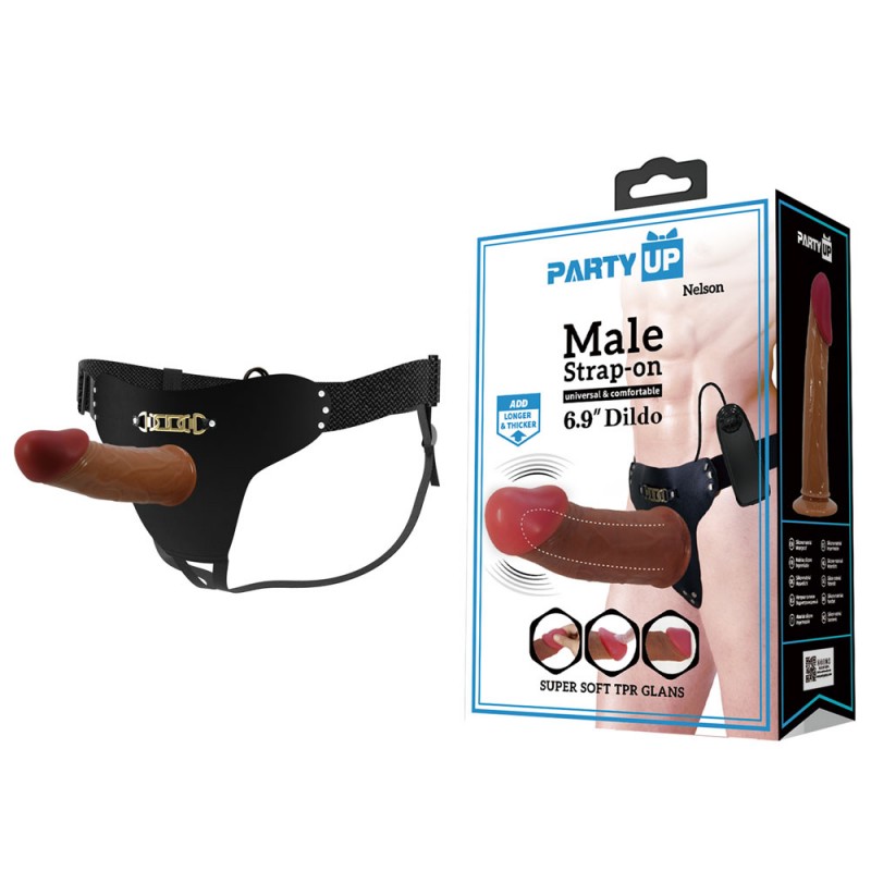 Party Up Vibrating Hollow Strap-On - Nelson