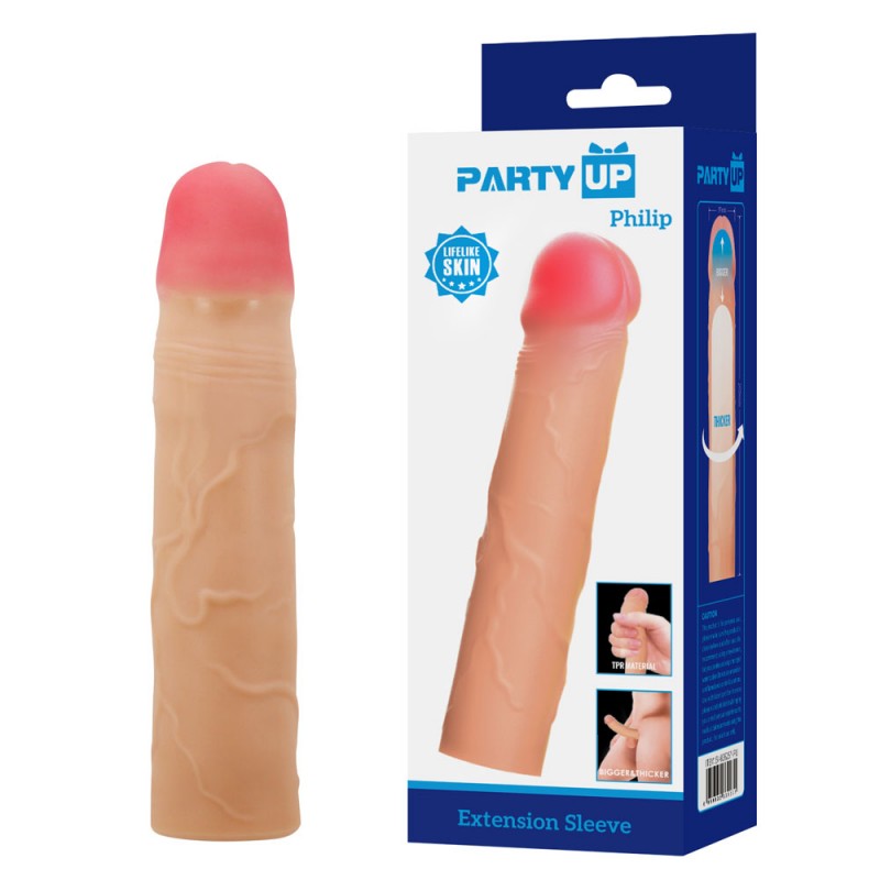 Party Up Penis Extender Sleeve 3 Inches - Philip