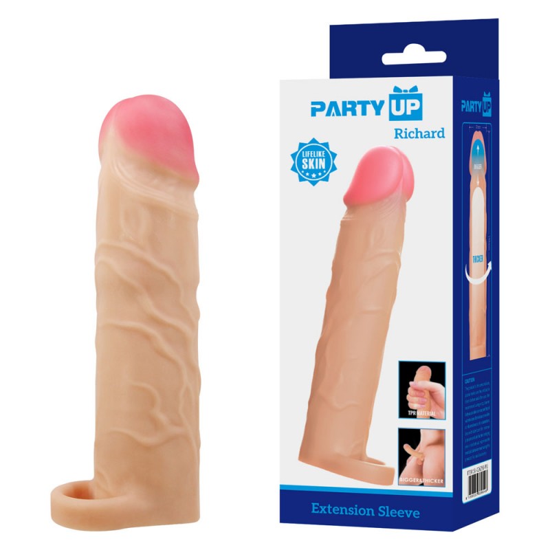 Party Up Penis Extender Sleeve 3 Inches - Richard