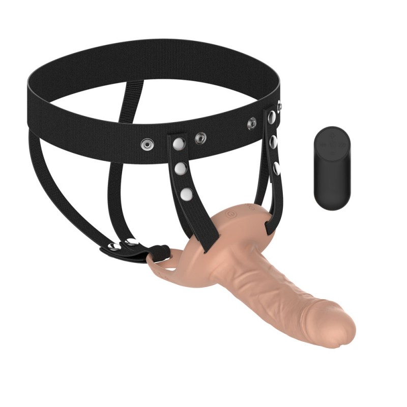 Passion Play Vibrating Realistic Hollow Strap-On