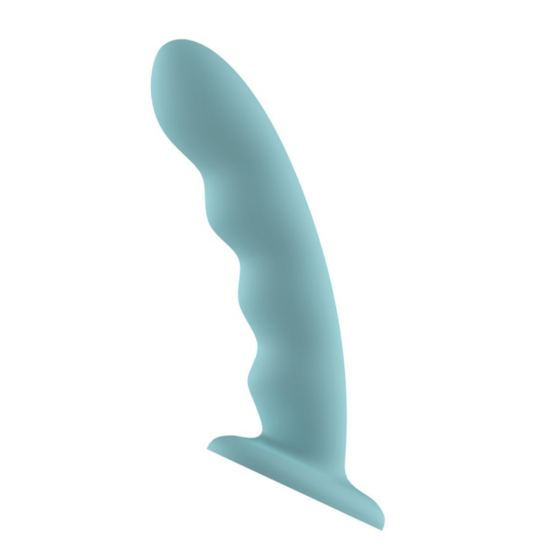 Passion Play Liquid Silicone Wavy Dildo - Blue