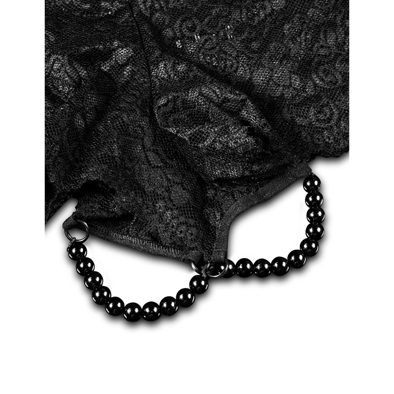 Hookup Pleasure Pearl Boy Shorts S/L - Black