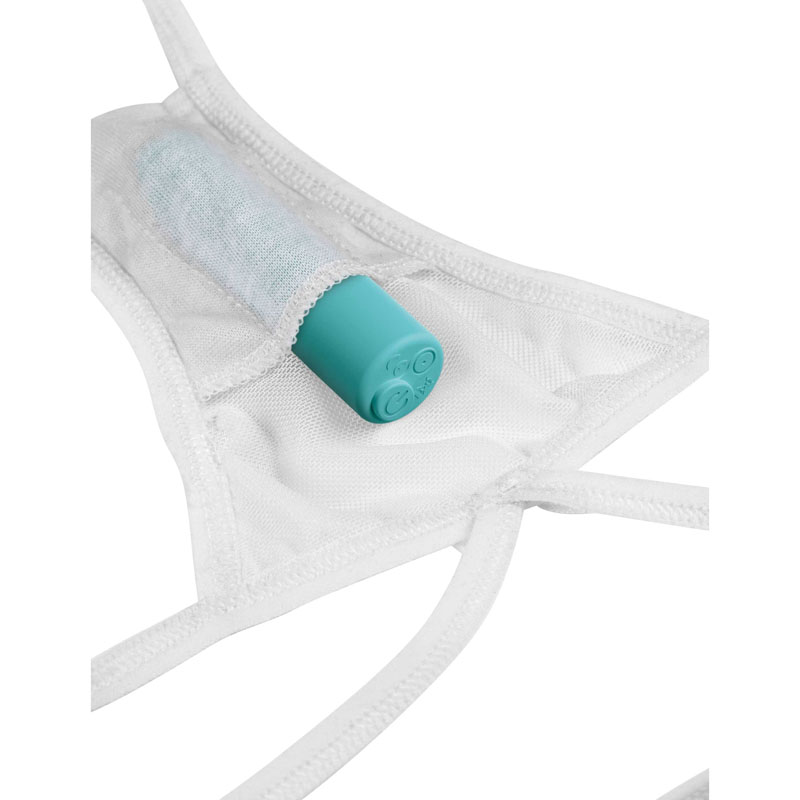Hookup Remote Bow-Tie G-String XL/XXL - White