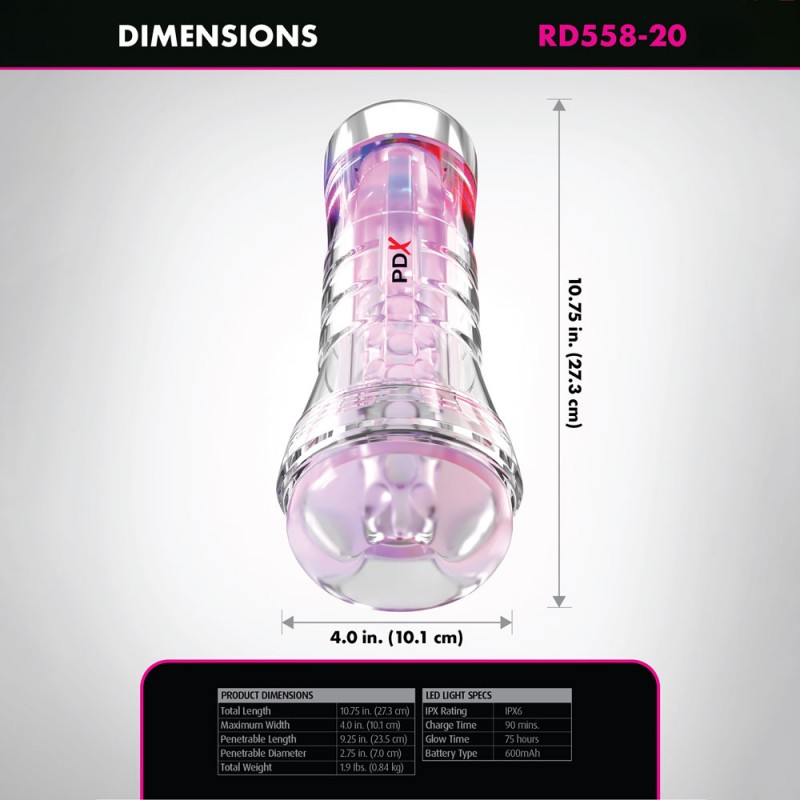 PDX Elite ViewTube XXL LED Stroker PDX Elite ViewTube XXL LED Stroker