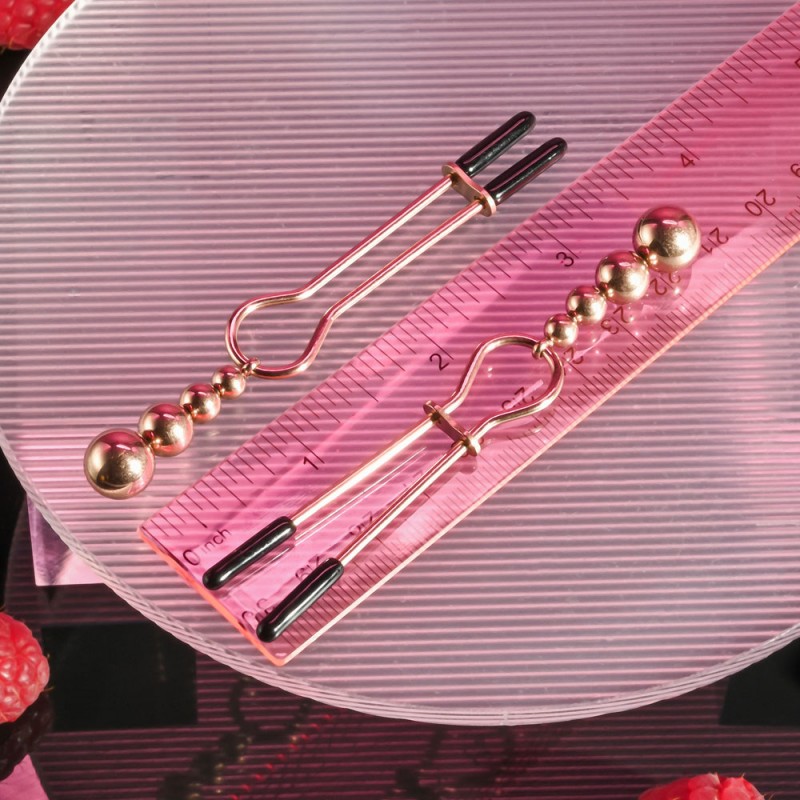 Selopa Beaded Nipple Clamps - Rose Gold Selopa Beaded Nipple Clamps - Rose Gold
