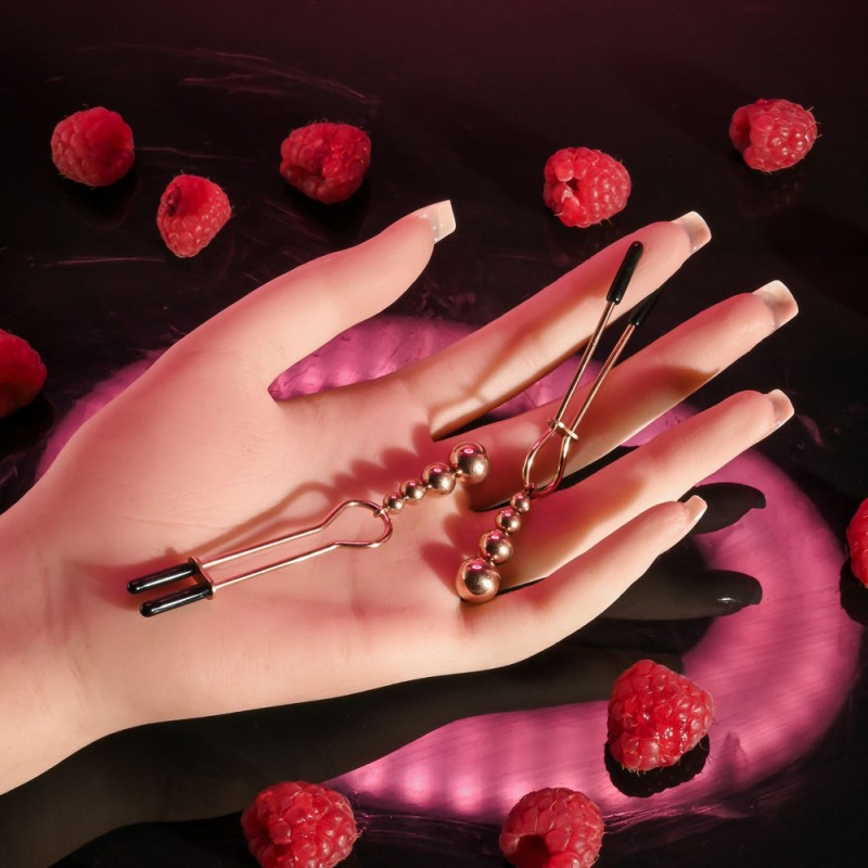Selopa Beaded Nipple Clamps - Rose Gold Selopa Beaded Nipple Clamps - Rose Gold