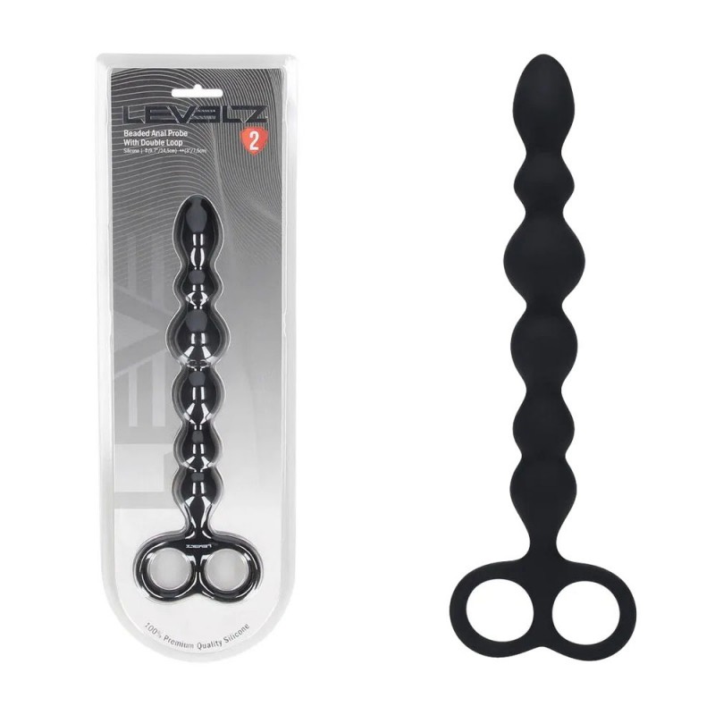 Levelz Beaded Silicone Anal Probe with Double Loop