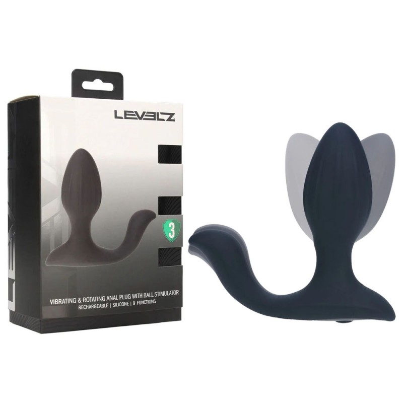 Levelz Vibrating & Rotating Anal Plug - Black