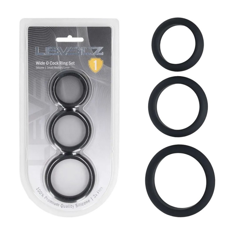 Levelz Classic Silicone Cock Ring Set - S/M/L