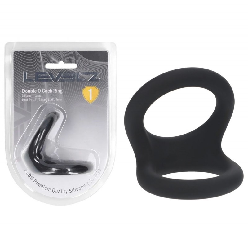 Levelz Double O Silicone Cock Ring - L - Black