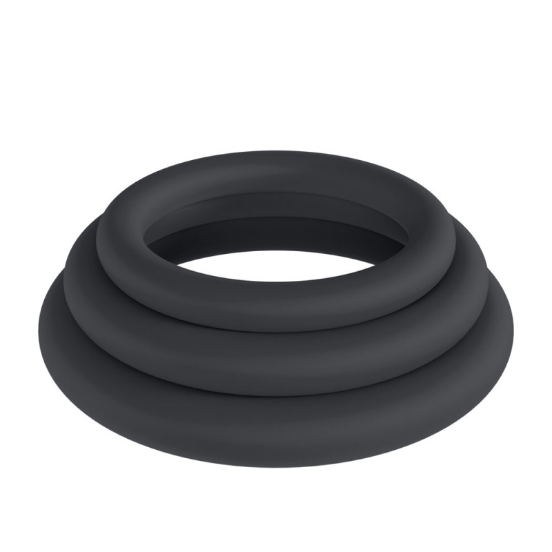 Levelz Classic Silicone Cock Ring Set - XS/S/M Levelz Classic Silicone Cock Ring Set - XS/S/M