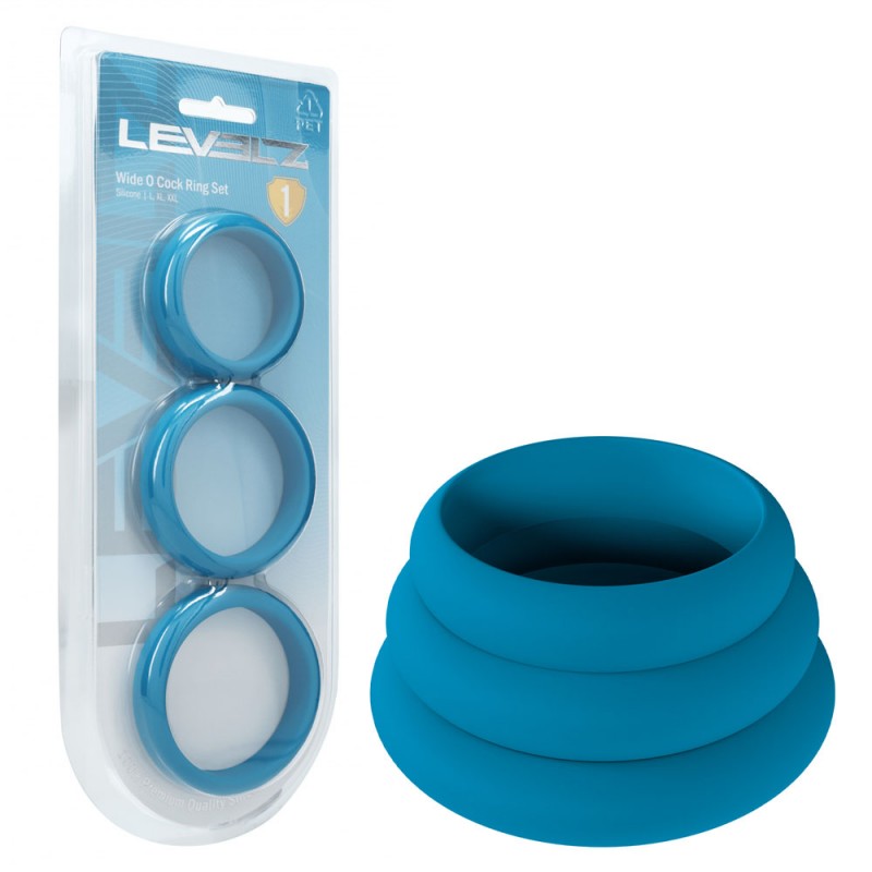 Levelz Wide O Silicone Cock Ring Set of 3- L/XL/2X