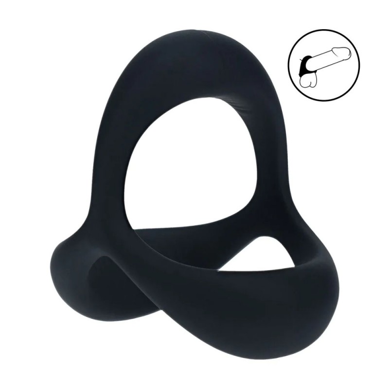 Levelz Tri O Ergo Silicone Cock Ring - Black Levelz Tri O Ergo Silicone Cock Ring - Black