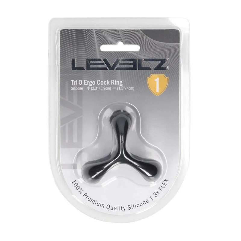 Levelz Tri O Ergo Silicone Cock Ring - Black Levelz Tri O Ergo Silicone Cock Ring - Black
