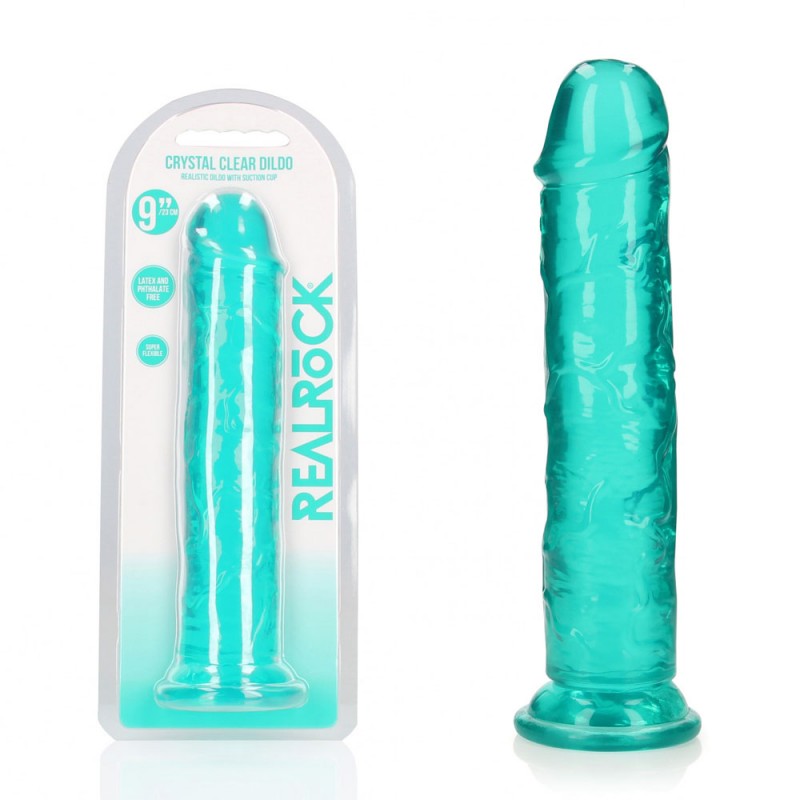 Realrock Straight 9'' Dildo - Turquoise