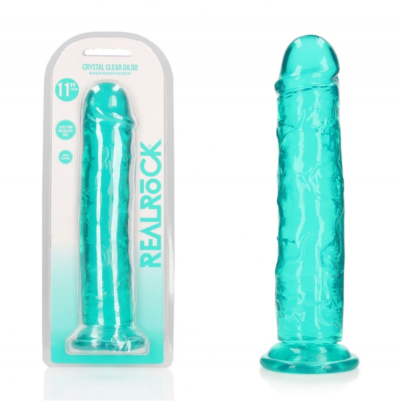 RealRock Straight 11'' Dildo - Turquoise